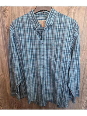 Cody James Blue Plaid Button Shirt Size 2XL L/S Western Cowboy Rodeo Ranch